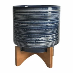 Cheap 👍 Sagebrook Home Ceramic Set Of 2 8, 10" Planter On Stand, Blue 12.0"H - 10.0" X 10.0" X 12.0" ✨ -Sagebrook Home Online Shop unnamed file 4306