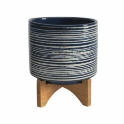 Cheap 👍 Sagebrook Home Ceramic Set Of 2 8, 10" Planter On Stand, Blue 12.0"H - 10.0" X 10.0" X 12.0" ✨ -Sagebrook Home Online Shop unnamed file 4307