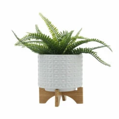 Promo 🥰 Sagebrook Home 8" Dotted Planter With Stand, White 7.0"H - 8.0" X 8.0" X 7.0" 🧨 -Sagebrook Home Online Shop unnamed file 4316
