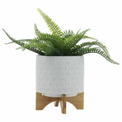Best deal 👍 Sagebrook Home 8" Diamond Planter With Stand, White 7.0"H - 8.0" X 8.0" X 7.0" 😍 -Sagebrook Home Online Shop unnamed file 4325