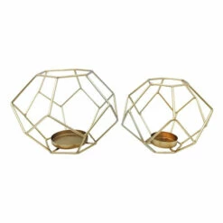 Best deal 😀 Sagebrook Home Metal, Set Of 2 7, 8" Orb Votive Holder, Gold 6.0"H - 8.0" X 8.0" X 6.0" ✨