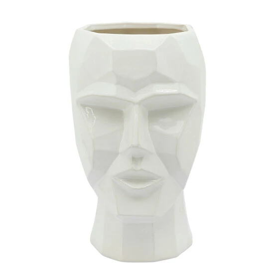 Promo ๐ฏ Sagebrook Home Ceramic, 12" Face Vase, White 12.5"H ๐ 4 Promo ๐ฏ Sagebrook Home Ceramic, 12" Face Vase, White 12.5"H ๐ - Image 2