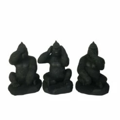 Discount ⌛ Sagebrook Home Resin, S/3 Hear, Speak, See No Evil Monkeys, Black ⭐