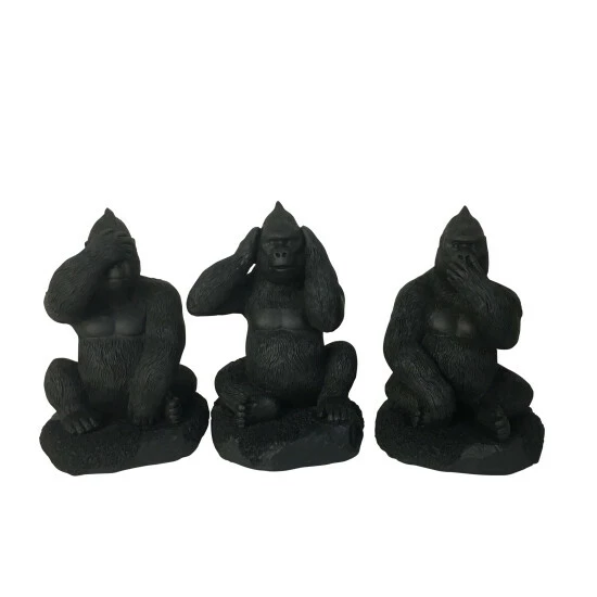 Discount ⌛ Sagebrook Home Resin, S/3 Hear, Speak, See No Evil Monkeys, Black ⭐ 3 Discount ⌛ Sagebrook Home Resin, S/3 Hear, Speak, See No Evil Monkeys, Black ⭐