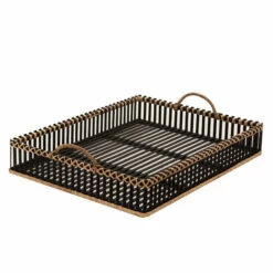 New ⌛ Sagebrook Home Set Of 2 Bamboo Trays 20, 22", Black 4"H - 22.0" X 17.0" X 4.0" 🔥 -Sagebrook Home Online Shop unnamed file 4400