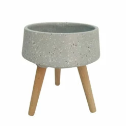 Best reviews of 😍 Sagebrook Home 18" Terrazzo Planter With Wood Legs, Gray 23.0"H - 18.0" X 18.0" X 23.0" 🔥