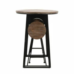 Budget 👏 Sagebrook Home Metal, Wood, 41"h Table With Folding Chairs, Brown 40.55"H - 30.32" X 30.32" X 40.55" 🥰 -Sagebrook Home Online Shop unnamed file 4451