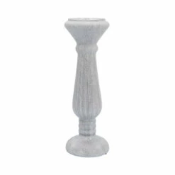 Brand new ⭐ Sagebrook Home Ceramic 12"h Candle Holder, Scratched, Silver 12.0"H - 4.0" X 4.0" X 12.0" ⌛