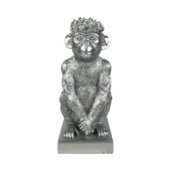 Buy 🌟 Sagebrook Home Res, 14" Monkey Figurine Flower Crown, Silver - 9" X 6" X 14" 💯