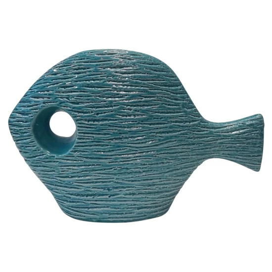 Hot Sale โค๏ธ Sagebrook Home Ceramic, 20" Textured Fish, Blue - 19" X 4" X 13" ๐ 3 Hot Sale โค๏ธ Sagebrook Home Ceramic, 20" Textured Fish, Blue - 19" X 4" X 13" ๐