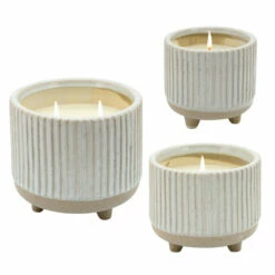 New 🧨 Sagebrook Home 4" Ridged Scented Candle, Beige 8oz 4"H - 4.0" X 4.0" X 4.0" ⌛ -Sagebrook Home Online Shop unnamed file 4484