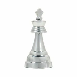 Flash Sale ⌛ Sagebrook Home 9"h Metal King Chess Piece, Silver 9"H - 5.0" X 5.0" X 9.0" 🔥