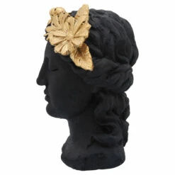Best Sale 👏 Sagebrook Home Resin, 16"h Daisies Lady Head Statue, Black, Gold 16.0"H - 12.0" X 11.0" X 16.0" 👍 -Sagebrook Home Online Shop unnamed file 4524