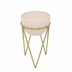Wholesale 🛒 Sagebrook Home Set Of 2 12, 14" Metal Planter, Pink, Gld 35.0"H - 14.0" X 14.0" X 35.0" ✨ -Sagebrook Home Online Shop unnamed file 4535