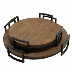 Top 10 🔔 Sagebrook Home S/2 Round Wood Trays, Brown ❤️