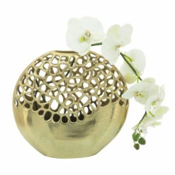 Best reviews of 🔔 Sagebrook Home Metal 13"h Oval Cut-out Vase, Gold 13"H ✔️ -Sagebrook Home Online Shop unnamed file 4556