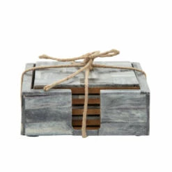 Buy 👏 Sagebrook Home Set Of 4 Resin Gray Coasters 2.0"H - 4.0" X 4.0" X 2.0" 💯 -Sagebrook Home Online Shop unnamed file 4563