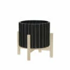 Outlet ⌛ Sagebrook Home 8" Ceramic Fluted Planter With Wood Stand, Black 9"H - 8.0" X 8.0" X 9.0" 😍 -Sagebrook Home Online Shop unnamed file 4580