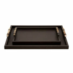 Wholesale 😀 Sagebrook Home Wood Set Of 2 14, 18" Faux Leather Tray, Brown 1.0"H - 18.0" X 14.0" X 1.0" 🌟 -Sagebrook Home Online Shop unnamed file 4633