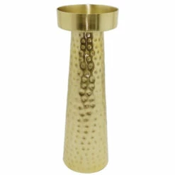 Cheap 🔔 Sagebrook Home Metal, 12"h 🔨 Hammered Candle Holder, Gold 12.0"H - 4.0" X 4.0" X 12.0" 🔥