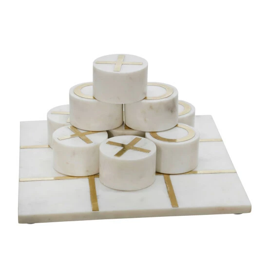 Discount ๐ Sagebrook Home Marble 7x7 Tic-tac-toe, Black, Gold 2.0"H - 7.0" X 7.0" X 2.0" ๐ฏ 6 Discount ๐ Sagebrook Home Marble 7x7 Tic-tac-toe, Black, Gold 2.0"H - 7.0" X 7.0" X 2.0" ๐ฏ - Image 4