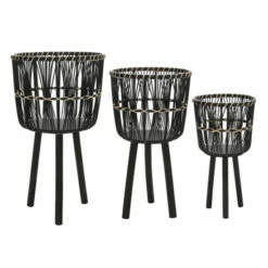 Top 10 💯 Sagebrook Home Set Of 3 Bamboo Planters 11, 13, 15", Black 26.0"H - 15.0" X 15.0" X 26.0" 😍