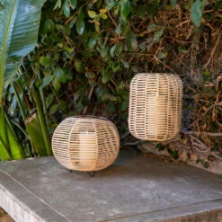 Wholesale ๐คฉ Sagebrook Home Round Wicker, Iron Lantern, Natural 11.0"H - 10.0" X 10.0" X 11.0" ๐