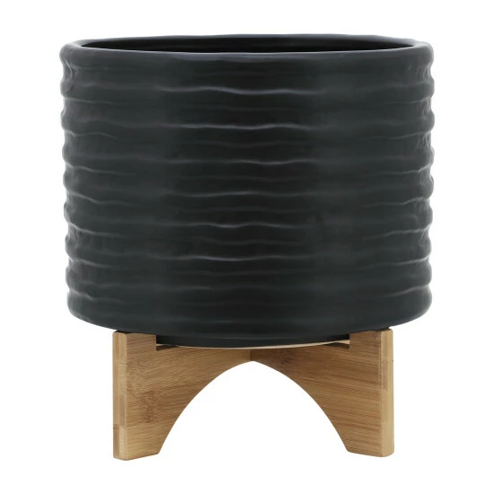 Coupon ⭐ Sagebrook Home 10" Textured Planter With Stand, Black 8.0"H - 11.0" X 11.0" X 8.0" ✨ 3 Coupon ⭐ Sagebrook Home 10" Textured Planter With Stand, Black 8.0"H - 11.0" X 11.0" X 8.0" ✨