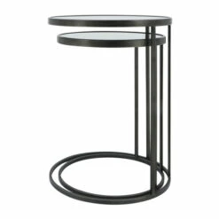 Hot Sale 👏 Sagebrook Home Metal, Set Of 2 21, 24" Mirrored Side Tables, Black 24.0"H - 16.0" X 18.0" X 24.0" ✔️ -Sagebrook Home Online Shop unnamed file 4718