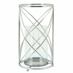 Wholesale 🎁 Sagebrook Home Metal 13" Hurricane Candle Holder, Silver 13"H - 7.25" X 7.25" X 13.0" 😉