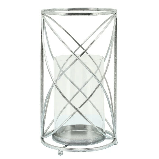 Wholesale π Sagebrook Home Metal 13" Hurricane Candle Holder, Silver 13"H - 7.25" X 7.25" X 13.0" π 3 Wholesale π Sagebrook Home Metal 13" Hurricane Candle Holder, Silver 13"H - 7.25" X 7.25" X 13.0" π