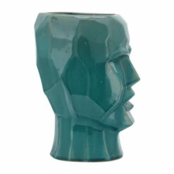 Discount 🤩 Sagebrook Home Ceramic 12" Face Vase, Turquiose 12.5"H ⌛ -Sagebrook Home Online Shop unnamed file 474