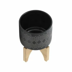 Best reviews of 😉 Sagebrook Home Ceramic 5" Aztec Planter On Wooden Stand, Black 6.0"H - 5.0" X 5.0" X 6.0" 🌟 -Sagebrook Home Online Shop unnamed file 4745