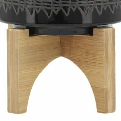 Best reviews of 😉 Sagebrook Home Ceramic 5" Aztec Planter On Wooden Stand, Black 6.0"H - 5.0" X 5.0" X 6.0" 🌟 -Sagebrook Home Online Shop unnamed file 4748