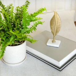 Promo ❤️ Sagebrook Home Metal 9" Leaf Table Deco, Gold 9.0"H - 3.0" X 3.0" X 9.0" 🎉