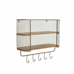 Cheap 🧨 Sagebrook Home Ec, 2-tier Wood, Metal Shelf With Hooks 20.25"H - 22.5" X 8.25" X 20.25" 🤩 -Sagebrook Home Online Shop unnamed file 480