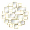 New 😍 Sagebrook Home Metal, 38x39 Wall Accent With Mirrors, Gold 39.0"H 🧨
