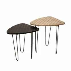 Buy ๐คฉ Sagebrook Home Set Of 2 Wood, Metal 18, 20" Black, White Checkered Table 20.0"H - 18.0" X 18.0" X 20.0" ๐