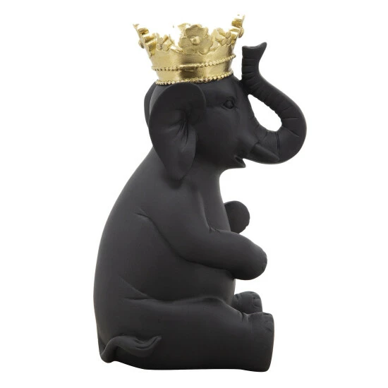Cheapest ๐ Sagebrook Home 8" Elephant With Crown Figurine, Black, Gold 8"H - 5.0" X 4.0" X 8.0" ๐ 4 Cheapest ๐ Sagebrook Home 8" Elephant With Crown Figurine, Black, Gold 8"H - 5.0" X 4.0" X 8.0" ๐ - Image 2