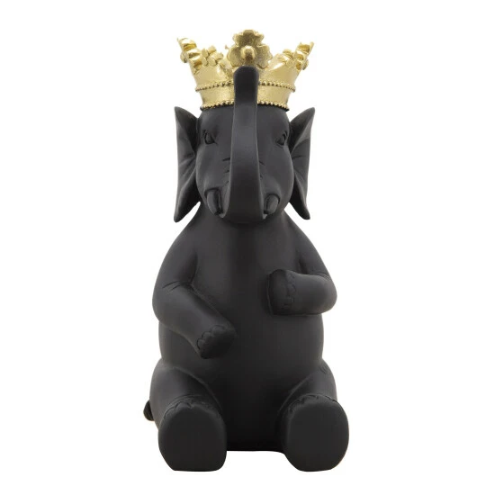 Cheapest ๐ Sagebrook Home 8" Elephant With Crown Figurine, Black, Gold 8"H - 5.0" X 4.0" X 8.0" ๐ 6 Cheapest ๐ Sagebrook Home 8" Elephant With Crown Figurine, Black, Gold 8"H - 5.0" X 4.0" X 8.0" ๐ - Image 4
