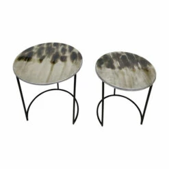 Buy 🧨 Sagebrook Home Metal, Set Of 2 22, 24" Round Side Tables, Ombre Gray, Mo 32.0"H - 21.0" X 21.0" X 32.0" ⌛
