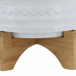 Flash Sale 👍 Sagebrook Home 8" Tribal Planter With Wood Stand, White 7.0"H - 8.0" X 8.0" X 7.0" 🌟 -Sagebrook Home Online Shop unnamed file 4843