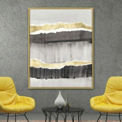 Budget 💯 Sagebrook Home 32x40 Handpainted Abstract Canvas, Gray 40.0"H 🌟