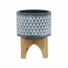 Cheap 🛒 Sagebrook Home Ceramic 5" Aztec Planter On Wooden Stand, Gray 6.0"H - 5.0" X 5.0" X 6.0" 🌟 -Sagebrook Home Online Shop unnamed file 4848