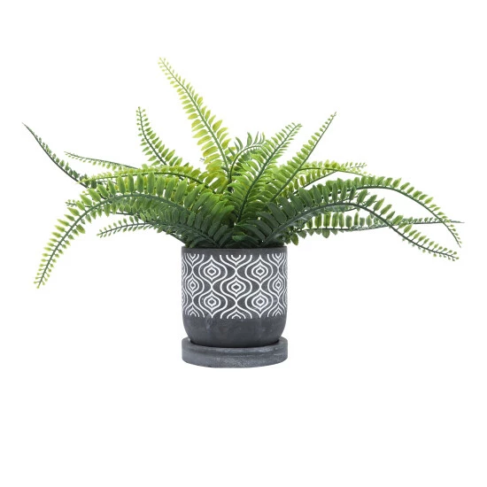 Wholesale ๐ Sagebrook Home Cem, 5" Aztec Planter With Saucer, Gray 5.0"H - 5.0" X 5.0" X 5.0" ๐ 4 Wholesale ๐ Sagebrook Home Cem, 5" Aztec Planter With Saucer, Gray 5.0"H - 5.0" X 5.0" X 5.0" ๐ - Image 2