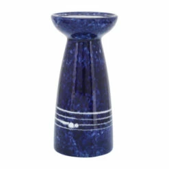 New ⭐ Sagebrook Home Ceramic 8"h Painted Candle Holder, Blue 8.0"H - 4.0" X 4.0" X 8.0" ✔️