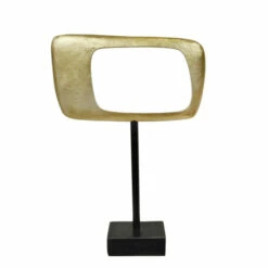 Promo 😀 Sagebrook Home 21.75" Aluminum Rhombus On Stand, Gold, 21.75"H - 14.25" X 4.75" X 21.75" 👍
