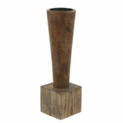 Discount 🎉 Sagebrook Home Wood, 13"h, Geometric Candle Holder, Brown 13"H - 4.0" X 4.0" X 13.0" 👍 -Sagebrook Home Online Shop unnamed file 4951