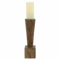 Discount 🎉 Sagebrook Home Wood, 13"h, Geometric Candle Holder, Brown 13"H - 4.0" X 4.0" X 13.0" 👍 -Sagebrook Home Online Shop unnamed file 4953