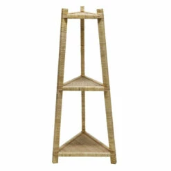 Buy 🤩 Sagebrook Home Wood, Rattan 37" Corner Triangle Shelf, Brown 37.0"H - 16.0" X 14.0" X 37.0" 🔥